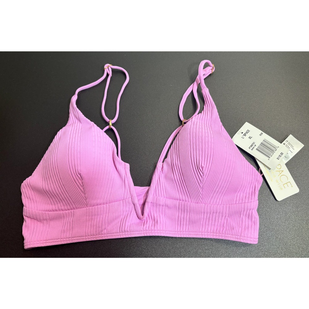 L* Space NWT Purple Siren V Wire Swimsuit Bikini Top Size XLarge MSRP‎ $110